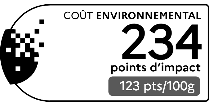 Exemple d'affichage du coût environnemental Ecobalyse