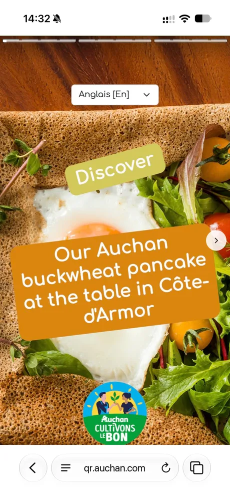 Auchan buckwheat pancake Story on an iPhone