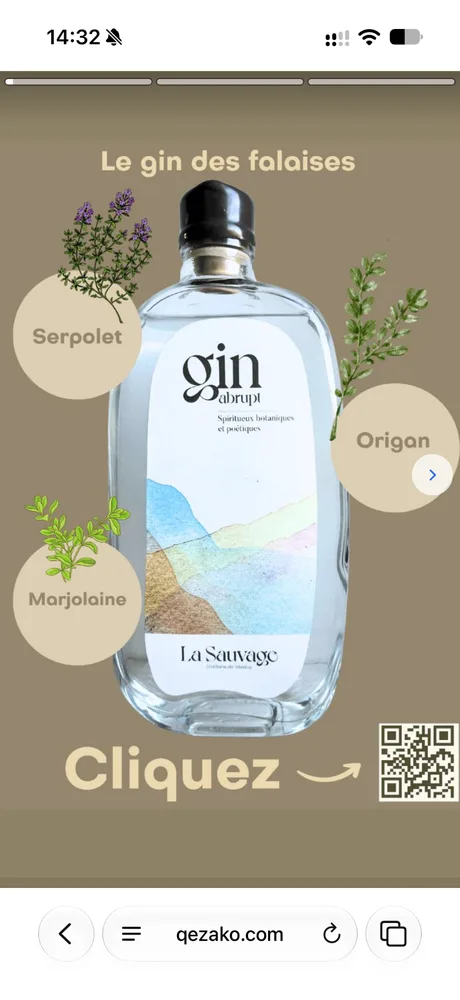 La Sauvage Gin Abrupt Story on an iPhone